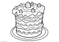 En underbar smaskig tårta med jordgubbar på toppen
